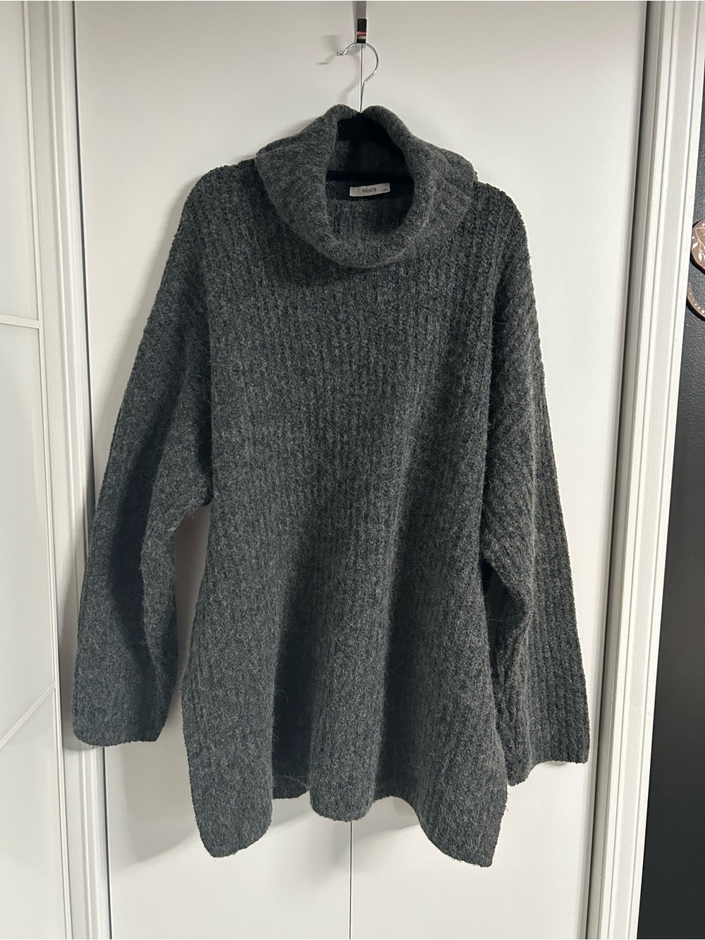 Ricki's Charcoal Gray Chunky Cowl Neck Sweater/dress/tunic